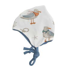 Bindemütze Küstenkind Möwe (taubenblau)